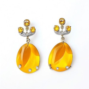 Boucles d'oreilles en argent sterling 925 fleur de jade jaune naturel pour femmes boucles d'oreilles fines pour femmes 2025 - Product Image 4