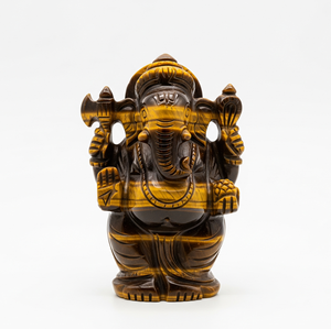 รูปปั้นพระพิฆเนศแกะสลักด้วยมือของขวัญทางธุรกิจพร้อมคริสตัลรักษารูปตาเสืออินเดียหัตถกรรมแกะสลักหินกึ่งมีค่า - Product Image 3