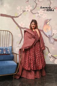 ของขวัญล่าสุดสำหรับคอลเลกชัน3ชิ้นลายพิมพ์ kurti ที่สวยงามแฟนซีพร้อมพาลาซโซและ dupatta แบบเต็มรูปแบบ - Product Image 3