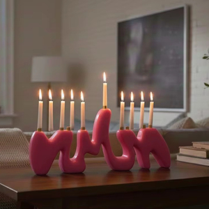 Hanukkah menorah เชิงเทียน9สาขา, เชิงเทียน hanukkiah แบบดั้งเดิมสำหรับงานเทศกาลไฟ Hanukkah - Product Image 3