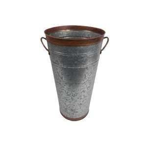 Jardinière galvanisée finie personnalisée en antique pour la maison, le jardin et la décoration Jardinière de sol en métal galvanisé avec poignée - Product Image 3