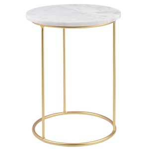 Mesa de Centro de Diseño Premium con Tapa de Mármol y Base de Metal, Mesa de Café Redonda de Calidad Superfina con Base Pesada - Product Image 3