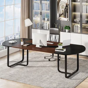 70.86" Oval Executive Computer Desk Modern Meeting Table for Home Office