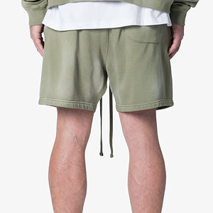 Hot Selling 100% Cotton Fleece Sunfade Washed <b>Short</b> Length Heavyweight <b>Shorts</b> Casual Wear <b>Long</b> Drawstrings Hip hop <b>Shorts</b> - Product Image 3