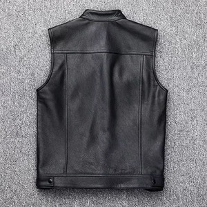 <b>Men</b> Fashion High Quality Leather Motorbike <b>Vest</b> Outdoor Leather Winter <b>Vest</b> Motorcycle Custom Style <b>Vest</b> - Product Image 6