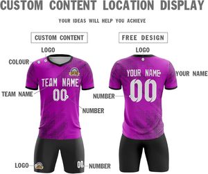 Camiseta de fútbol personalizada unisex, conjunto de pantalones cortos con cuello en V y nombre del equipo, camisetas personalizadas para adultos y jóvenes, servicios OEM - Product Image 6