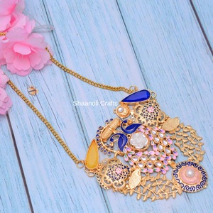Diseñador de alta calidad de moda Vintagre patrón de pavo real collares de cadena chapados en oro para mujeres para fiesta de boda - Product Image 1