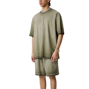 Nouvelle arrivée 2025 ensembles courts délavés à l'acide pour hommes ensemble t-shirt et short pour unisexe - Product Image 3