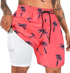 Vente en Gros 2-en-1 Séchage Rapide Compression Respirant Anti-Bactérien Short de Bain pour Hommes Floral Animal Imprimé Élastique Mi Imperméable - Product Image 3
