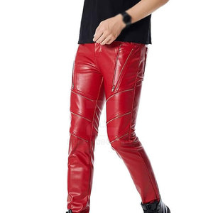 Pantalon en cuir décontracté pour homme de haute qualité, couleur unie, lavage foncé, taille mi-haute, respirant, léger, best-seller, streetwear ZEFAL - Product Image 1