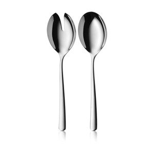 Ergonomic salad utensils Spoon Fork Durable Handle Salad Server Flatware <b>Set</b> <b>Dinnerware</b> <b>Sets</b> Cutlery mirrored steel - Product Image 4