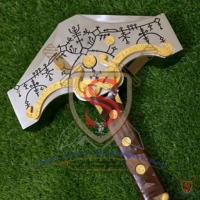 Hache Viking en Acier Carbone Faite à la Main par Steel Craft International - Hache à Double Lame Personnalisée pour l'Extérieur, en Bois Industriel, Type Tomahawk