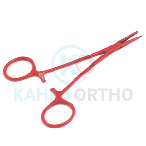 KAHLU fórceps quirúrgicos de acero inoxidable de la mejor calidad manual de color rojo hemostático recto y curvo por - Product Image 1