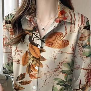 New Design 3D Sublimation Women's Shirts Full Sleeves Turn-<b>Down</b> Collar Shirts Stylish 100% Cotton Trending Shirts - Product Image 1