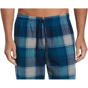 Perry Ellis Portfolio - Set pigiama da uomo in flanella casual natalizio, pantaloni e vestaglia in seta a quadri Heather, abbigliamento invernale per la casa, blu, taglia L - Product Image 3