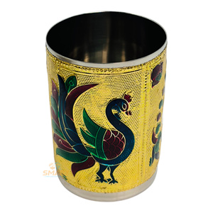 Meenakari Gold-Plated Stainless Steel Round Tableware for Home Wedding Business Gifts - Product Image 3