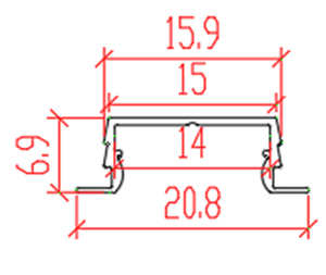 Vente en gros de bande lumineuse à LED 20.8*6.9 Profil en aluminium Plinthe Angle Motif PC Couverture Diffuseur Montage en surface en alliage d'aluminium - Product Image 2