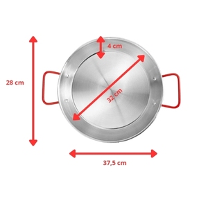 Paellera Profesional de Acero Inoxidable de 32 cm - Antiadherente con 2 Asas Ergonómicas para Todo Tipo de Encimeras - Product Image 5