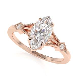 Anillo de compromiso de corte Marquesa de 1.50CT, anillo de oro blanco Vintage para mujer, anillo de diamante único, boda, promesa nupcial, regalo de aniversario - Product Image 5