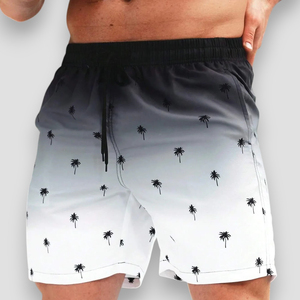 Short de plage d'été pour hommes Coconut Tree Drawstring Maillot de bain pour hommes Taille élastique Impression 3D Gradient Breathable Short Streetwear - Product Image 4