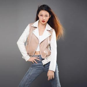 Manteau d'hiver pour femmes nouvelles dames veste en cuir de peau de mouton véritable avec Style Explosion court Denim revers Outwear hauts à la mode - Product Image 4