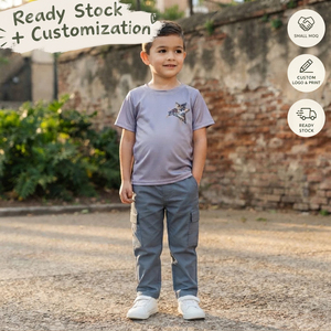 T-shirt gris à manches courtes camouflage canard OEM/ODM pour garçons, vêtements pour garçons, ensembles de vêtements pour bébés garçons, vêtements pour garçons - Product Image 1