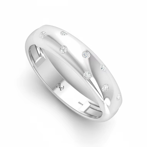 แหวนเพชรธรรมชาติ14K ประดับเพชรธรรมชาติสำหรับผู้หญิงเพชรธรรมชาติ7เม็ดชุบโรเดียมตัดสวยงามปรับแต่งได้สำหรับงานแต่งงาน - Product Image 1