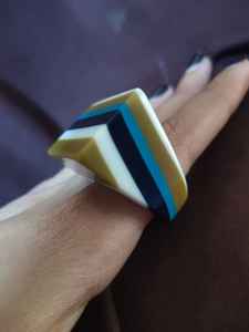 Venta al por mayor personalizado mejor calidad hecho a mano alto pulido hermoso colorido anillo de resina de moda para las mujeres de la India - Product Image 2