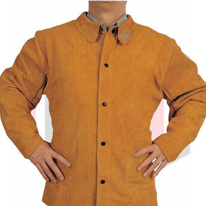 Veste de sécurité pour soudeur en cuir de vachette de qualité supérieure Veste de soudage industrielle résistante aux radiations 200C Résistance à la chaleur - Product Image 1