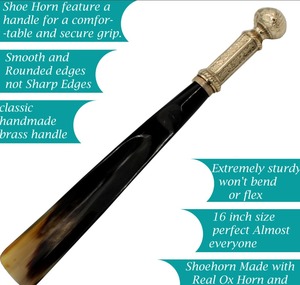 Zapato de cuerno de búfalo natural de tamaño personalizado para hombres y mujeres, ayudante de zapato ecológico hecho a mano - Product Image 6