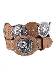 Concho เข็มขัดหนังแท้ลายสัตว์, เข็มขัดหนังวัวสำหรับงานหนักดีไซน์หรูหราเข็มขัดพร้อมส่ง - Product Image 3