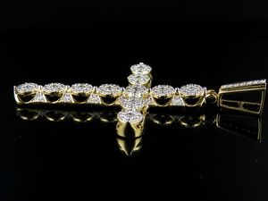 Fabuloso colgante de hip hop con Cruz de Jesús totalmente helado en moissanita de corte redondo VVs diamantes de claridad en plata de ley 925 - Product Image 5