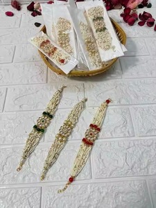 <b>Beads</b> and Kundan Bracelets Wedding Favors Women's Mehndi Sangeet Party Gifts Baraat Swagat Gifts Bridesmaid Favors - Product Image 3