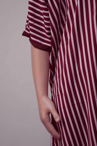 Vente en gros de Gandora traditionnel marocain pour hommes, robe à manches courtes rayée, thobe islamique, kaftan arabe, plusieurs couleurs - Product Image 2