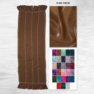 Estola de organza de lujo con detalles sutiles de hilo Zari y bordes con volantes |   Accesorio transpirable, duradero, ligero, elegante y modesto - Product Image 2