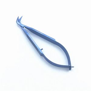 Ciseaux de kératoplastie courbés latéraux ophtalmiques en titane, outil de formation pour instruments microchirurgicaux, 1 pièce - Product Image 1