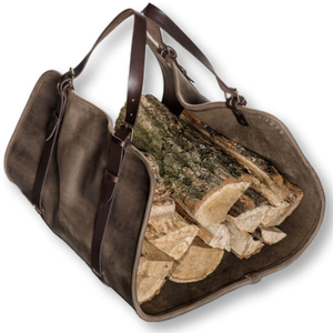 Sac fourre-tout en bois de chauffage moderne en cuir véritable robuste Durable fait à la main porte-bûches recyclable LLC-0013 cadeau environnemental - Product Image 3