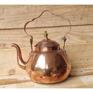 Modern Copper Kettle with Mirror Finished Perfect for Elegant Restaurant Coffee and <b>Tea</b> Accessories Sturdy Metal Top Kettle - Product Image 1