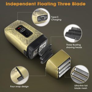 Set de Barbería Profesional Inalámbrico, Afeitadora Eléctrica, Recortadora de Vello Nasal, IPX7, 5 Piezas, Recortadora de Precisión para Nariz y Barba - Product Image 3