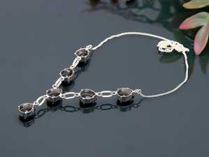 Collier solitaire en argent sterling 925 fait main pour enfants, pierre précieuse en spinelle noir taille goutte, certifié IGI, cadeau élégant - Product Image 4