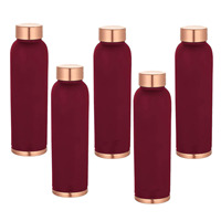 Bouteille d'eau en cuivre de style design personnalisé Amazon, 1000 ml, écologique, design yoga antique, fantaisie, faite à la main, américaine