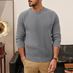Vente en gros Nouvel arrivage de chandails en coton à manches longues pour hommes, tenue décontractée, pull personnalisé, chandails en tricot pour hommes - Product Image 2