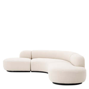 Canapé convertible sectionnel contemporain Bjrn L en cuir véritable, 3 places, couleur crème, lavable, pour salon - Product Image 3