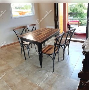 Mesa de comedor de 4 plazas de madera rectangular, juego de mesa de comedor marrón negro, diseño elegante y moderno para comedores elegantes - Product Image 4