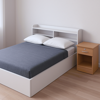 Furnizone OEM Malaysia Furniture Cadre de lit moderne Queen Size avec tête de lit à panneaux, étagère de rangement et couleur personnalisée 90kg