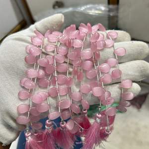 Vente en gros de perles de verre vert en quartz naturel Cadeau de Noël Fournitures de fabrication de bijoux Pierres précieuses en vrac Prix de gros - Product Image 5