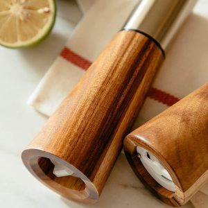 <strong>Christmas</strong> Gift Adjustable Acacia Wood Seasoning Bottle Spice <strong>Shaker</strong> <strong>and</strong> Golden Stainless Steel <strong>Salt</strong> <strong>and</strong> <strong>Pepper</strong> Grinder Mill - Product Image 5