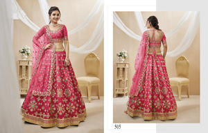 Lehengha choli คอลเล็คชั่นพิเศษ georgette กับนักออกแบบปักสี่ลำดับและนักออกแบบ latkan - Product Image 4