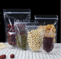 Transparent réutilisable PE fermeture à glissière Stand-up Design sac alimentaire étanche à l'humidité en plastique transparent pour croustilles thermoscellage