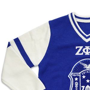 เสื้อสเวตเตอร์ถักสำหรับผู้หญิงและผู้ชายผ้าอะคริลิค Zeta phi Beta โลโก้และสีกำหนดเอง - Product Image 3